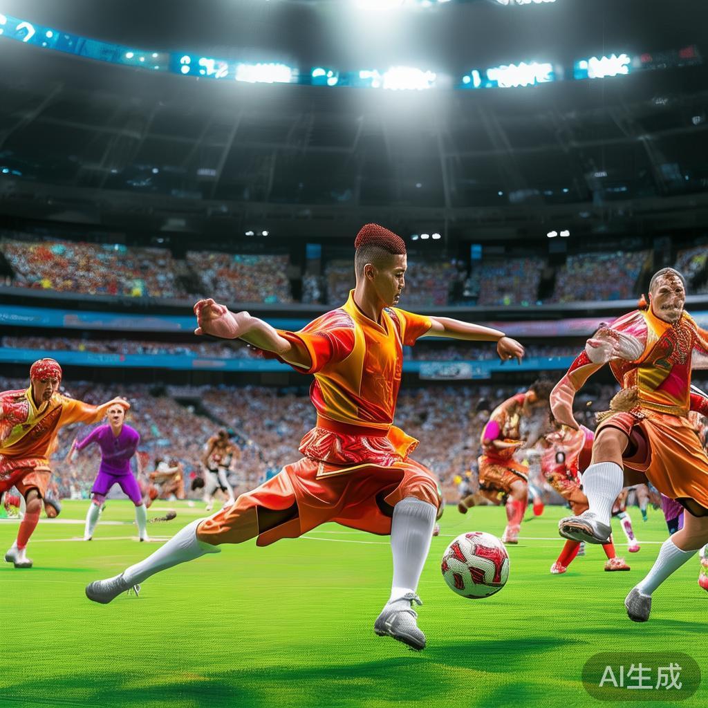 作为一款融合了武术元素和足球比赛的创新游戏，少林足